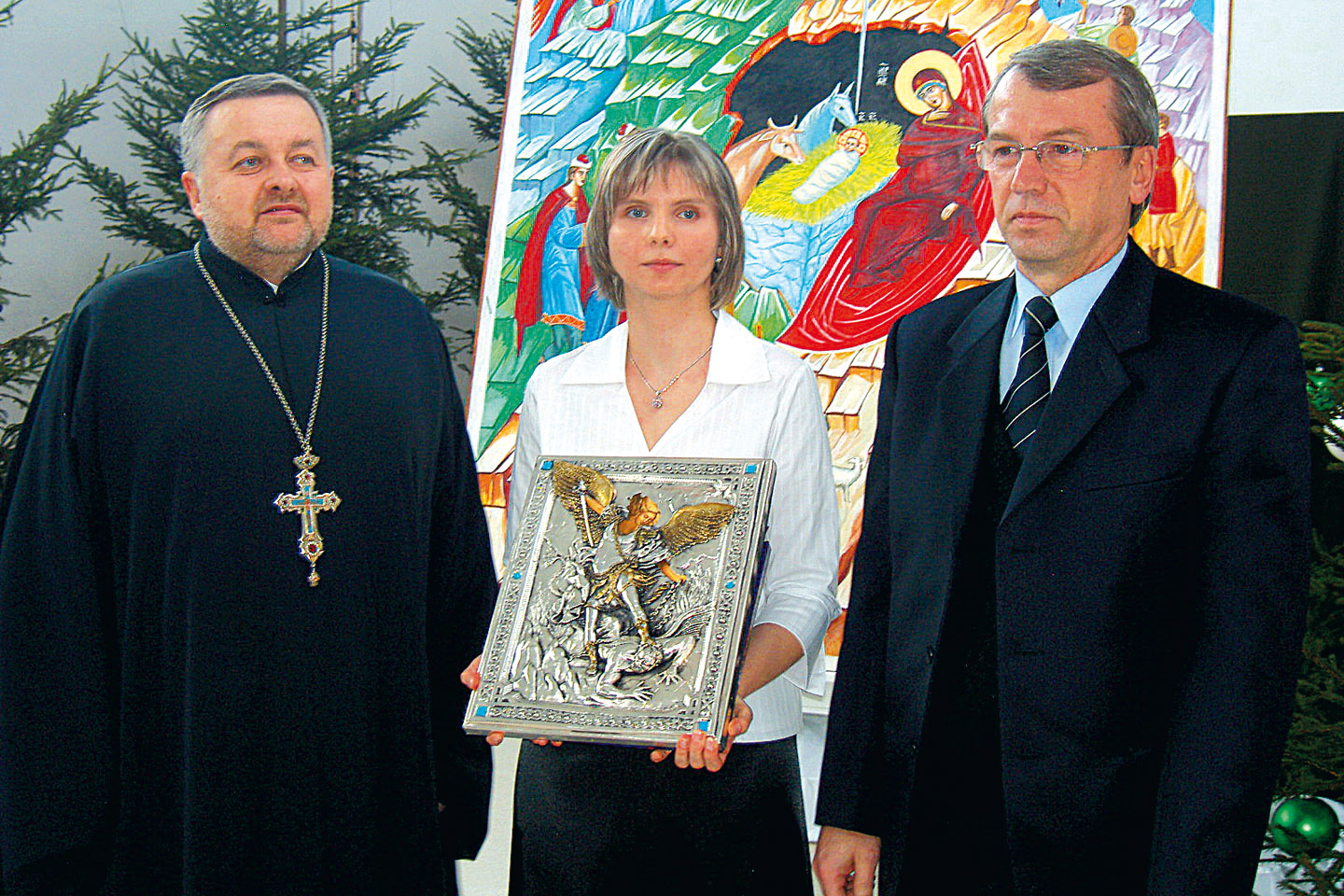 Chór Parafii Prawosławnej Podwyższenia Krzyża Pańskiego w Horostycie na festiwalu kolęd w Terespolu